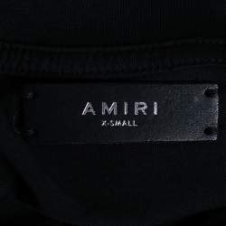 Pre Owned Amiri Black Logo Printed Cotton Short Sleeve T-Shirt XS