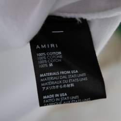 Pre Owned Amiri White Printed Cotton Short Sleeve T-Shirt XS