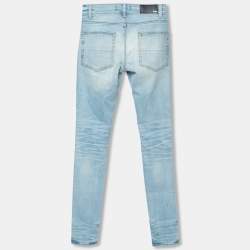 Pre Owned Amiri Indigo Light Wash Denim Distressed Skinny Jeans XS