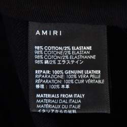 Amiri Aged Black Denim Distressed Art Patch Jeans XS