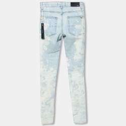 Amiri Indigo Bleached Crystal Gradient Distressed Jeans XS