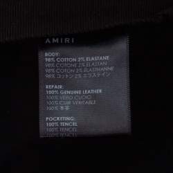 Pre Owned Amiri Black Distressed Denim Leather Patch Skinny Jeans XS