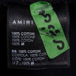 Amiri Black Terry Knit Falcon Print Crewneck Sweatshirt S