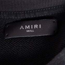 Amiri Black Terry Knit Falcon Print Crewneck Sweatshirt S