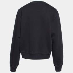 Amiri Black Terry Knit Falcon Print Crewneck Sweatshirt S