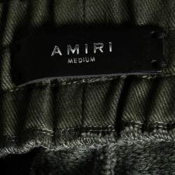 Amiri Green Cotton Knit Pocket Detailed Slim Fit Sweatpants M