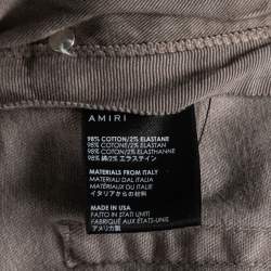 Pre Owned Amiri Grey Distressed Denim Ribbed Inset Detailed Slim Fit Jeans M