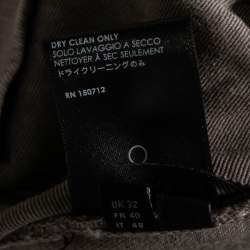 Pre Owned Amiri Grey Distressed Denim Ribbed Inset Detailed Slim Fit Jeans M