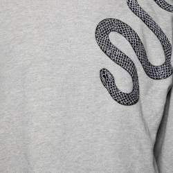 Amiri Grey Terry Knit Serpenti Patch Oversized Sweatshirt XS