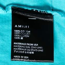 Pre Owned Amiri Blue Cotton Jersey Distressed Crew Neck T-Shirt XS