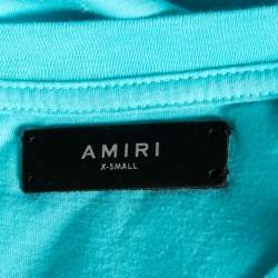 Pre Owned Amiri Blue Cotton Jersey Distressed Crew Neck T-Shirt XS