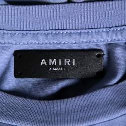 Pre Owned Amiri Purple Cotton Jersey Leopard Star Print T-Shirt XS