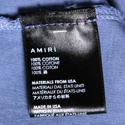 Pre Owned Amiri Purple Cotton Jersey Leopard Star Print T-Shirt XS