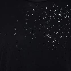 Pre Owned Amiri Black Cotton Jersey Distressed Crew Neck T-Shirt XS