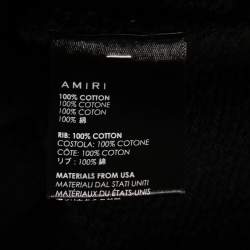 Pre Owned Amiri Black Cotton Bone Embroidered Sleeve Oversized Hoodie XS