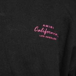 Pre Owned Amiri Black Cotton Bone Embroidered Sleeve Oversized Hoodie XS