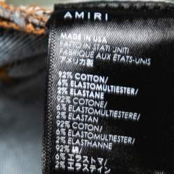 Pre Owned Amiri Blue Denim Distressed Slim Fit Jeans S