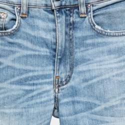 Pre Owned Amiri Blue Denim Distressed Skinny Jeans S