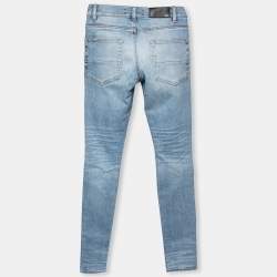 Pre Owned Amiri Blue Denim Distressed Skinny Jeans S