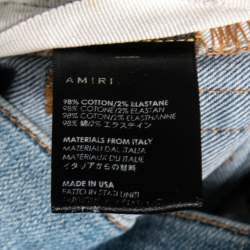 Pre Owned Amiri Blue Denim Distressed Skinny Jeans S
