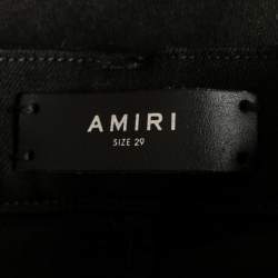 Pre Owned Amiri Black Denim Distressed Skinny Jeans S