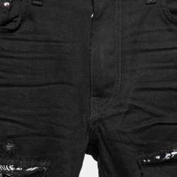 Pre Owned Amiri Black Denim Distressed Skinny Jeans S