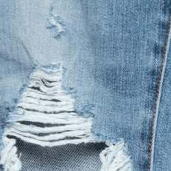 Pre Owned Amiri Blue Distressed Denim Skinny Jeans XS