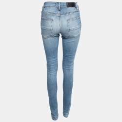 Pre Owned Amiri Blue Distressed Denim Skinny Jeans XS
