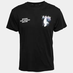 Pre Owned Amiri Black Cotton Rainbow Dove Crew Neck T-Shirt XS
