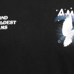 Pre Owned Amiri Black Cotton Rainbow Dove Crew Neck T-Shirt XS