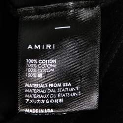 Amiri Black Floral Logo Printed Cotton Crew Neck T-Shirt XS