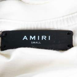 Amiri White City Dragon Graphic Printed Cotton Distressed T-Shirt S