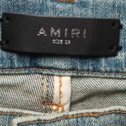 Amiri Blue Distressed Denim Skinny Jeans M Waist 32"