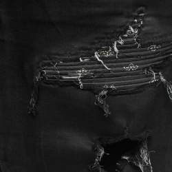 Pre Owned Amiri Black Distressed Denim Panelled Skinny Jeans M Waist 32"