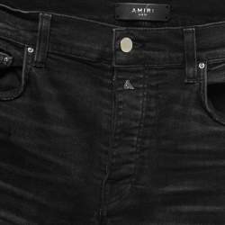 Amiri Black Distressed Denim Panelled Skinny Jeans M Waist 32"