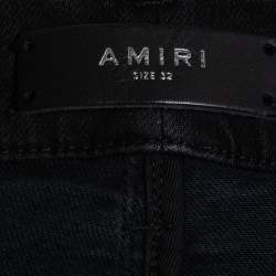 Amiri Black Distressed Denim Panelled Skinny Jeans M Waist 32"
