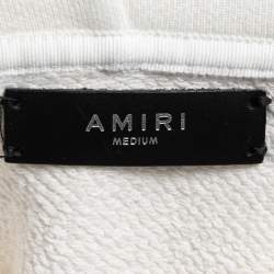 Pre Owned Amiri Off White Flame Logo Printed Cotton Oversized Hoodie M