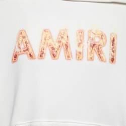 Pre Owned Amiri Off White Flame Logo Printed Cotton Oversized Hoodie M