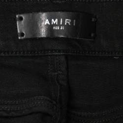 Amiri Black Distressed Denim Bandana Patched Jeans S Waist 31"
