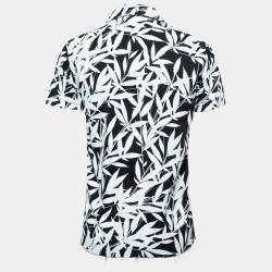 Amiri Black Leaf Printed Pocketed Short Sleeve Shirt S