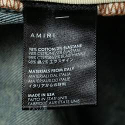 Amiri Blue Distressed Denim Ripped-Detail Skinny Jeans M Waist 32"