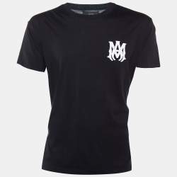 Amiri Black Logo Printed Cotton Knit T-Shirt S