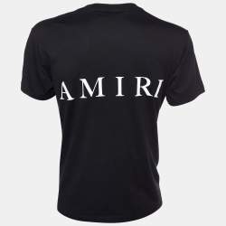 Amiri Black Logo Printed Cotton Knit T-Shirt S
