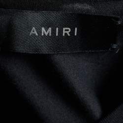 Amiri Black Logo Printed Cotton Knit T-Shirt S