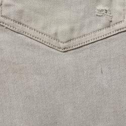 Amiri Light Grey Distressed Denim Patched Skinny Jeans XS Waist 29"
