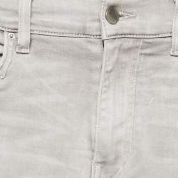 Amiri Light Grey Distressed Denim Patched Skinny Jeans XS Waist 29"