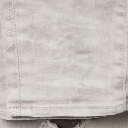 Amiri Light Grey Distressed Denim Patched Skinny Jeans XS Waist 29"