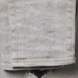 Amiri Light Grey Distressed Denim Patched Skinny Jeans XS Waist 29"