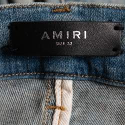Amiri Blue Distressed Denim Slim Leg Jeans M Waist 32"