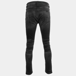 Amiri Black Distressed Denim Slim Leg Jeans L Waist 33"